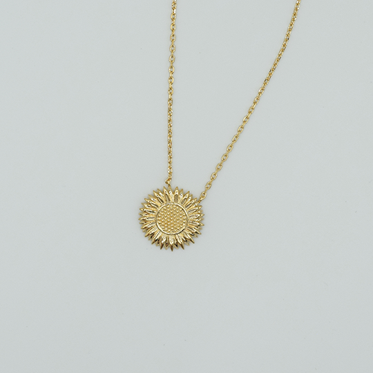 Plaqué Or - Collier Tournesol