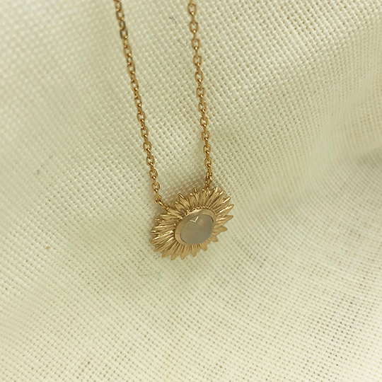 Plaqué Or - Collier Tournesol PIERRE DE LUNE