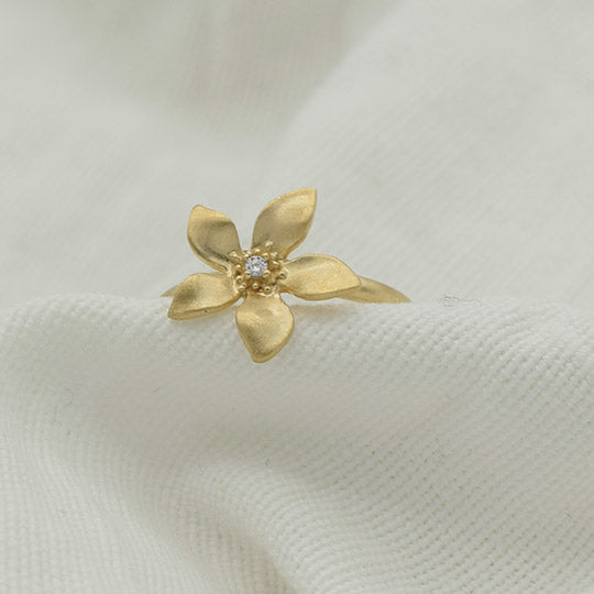 PLAQUÉ OR - Bague Fleur Léna Oxyde de Zirconium