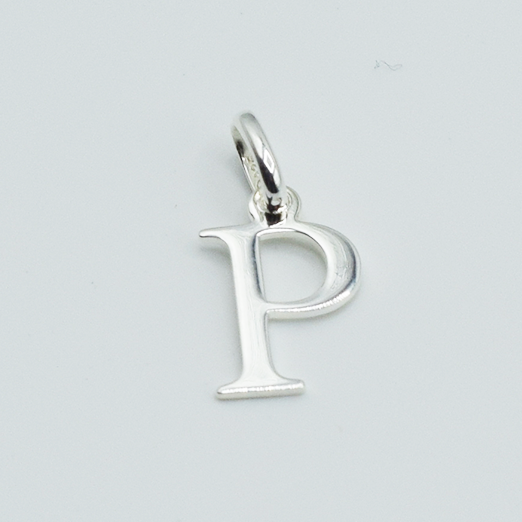 P -Pendentif Lettres Alphabétiques (Argent 925 ou Plaqué Or)