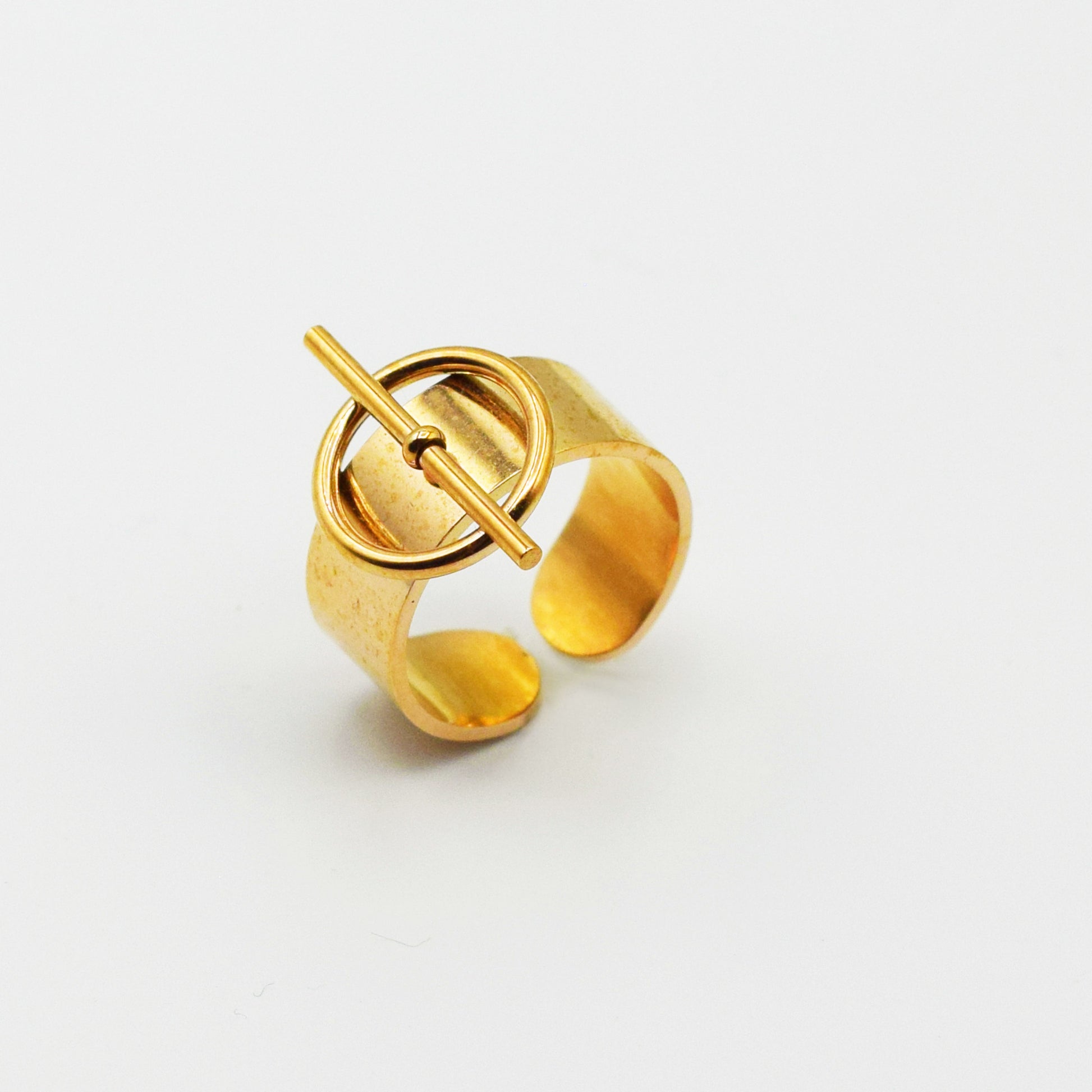 ACIER INOXYDABLE Bague Cercle Barré – Petites Mignonneries