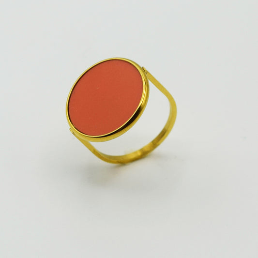 ACIER INOXYDABLE - Bague Ronde Corail