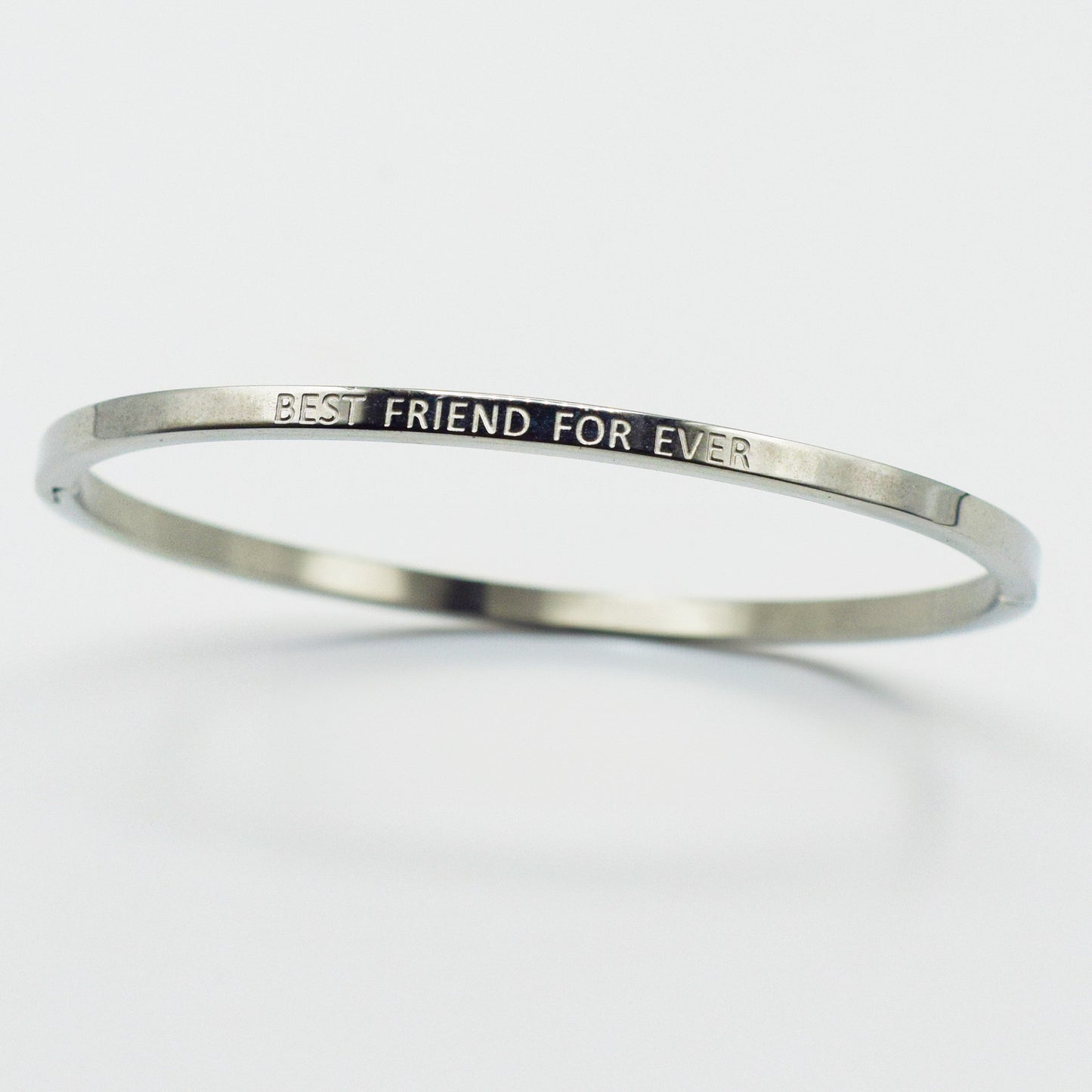ACIER INOXYDABLE - Bracelet Jonc à Message "Best Friend For Ever " (avec ou sans ❤)