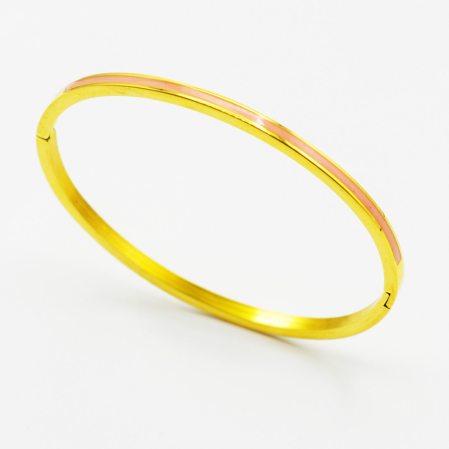 ACIER INOXYDABLE - Bracelet jonc bande colorée