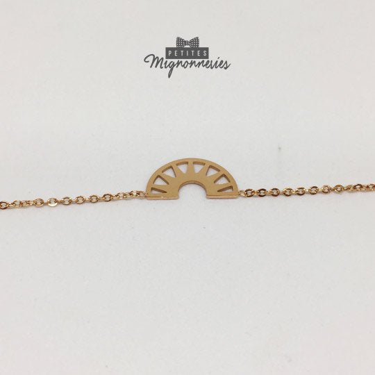 ACIER INOXYDABLE - Bracelet Demi-Cercle/Lune